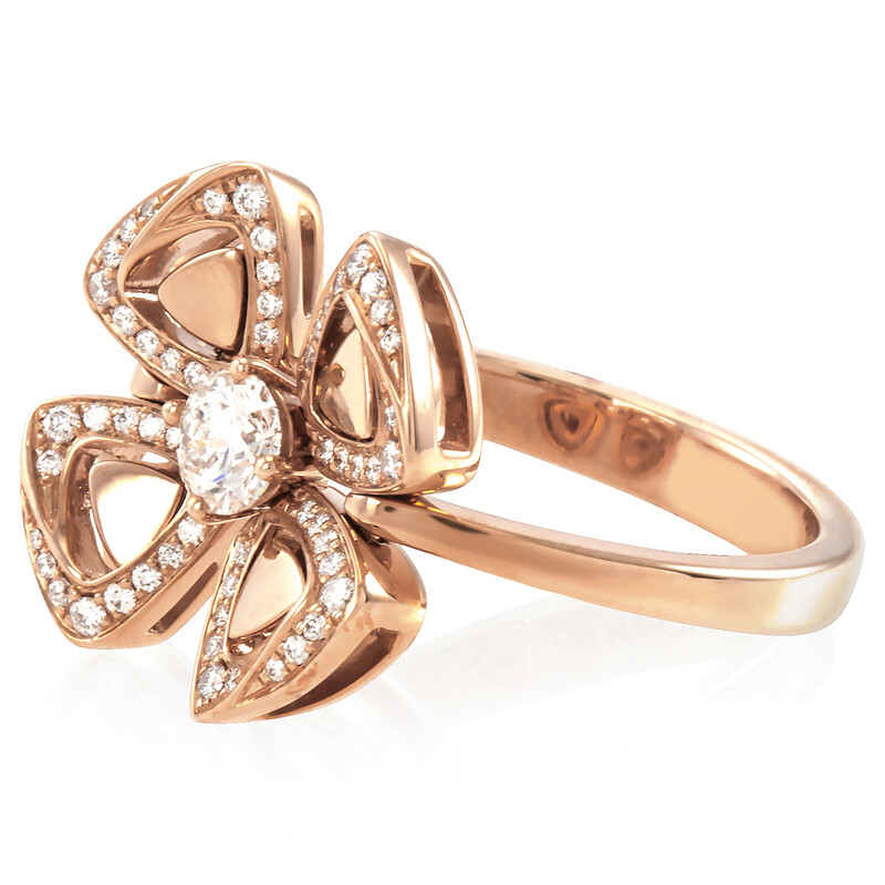 Bvlgari Fiorever 18 Kt Rose Gold Ring, Size 55 356258 - Jewelry