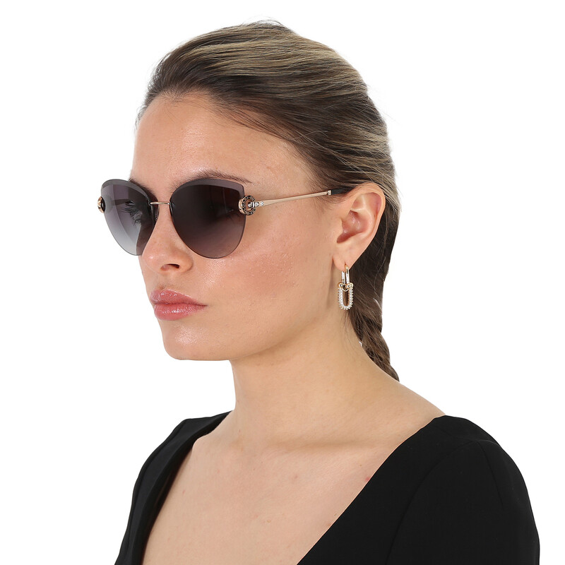 ブルガリ サングラス BV6166B ブラック Bvlgari Grey Gradient Cat Eye Ladies Sunglasses BV6166B 20148G 60