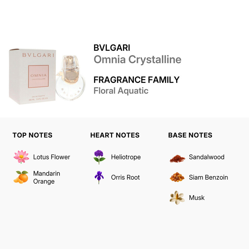 Bvlgari Ladies Omnia Crystalline EDT Spray 3.4 oz Fragrances
