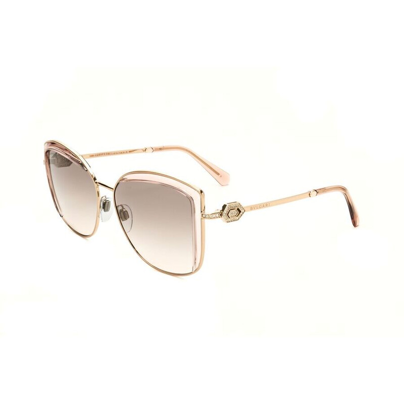 Bvlgari Ladies Rose Gold Tone Geometric Sunglasses 0BV6128B  display picture 3