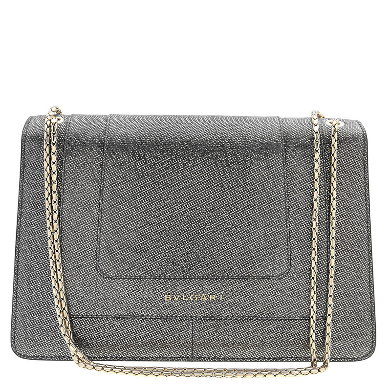 Bvlgari Metallic Grey Serpenti Forever Shoulder Bag 287941