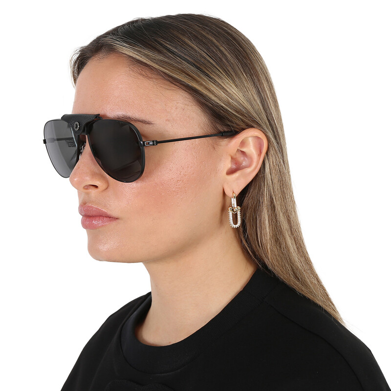 Bvlgari Polarized Grey Pilot Men's Sunglasses BV5061Q 128/48 60