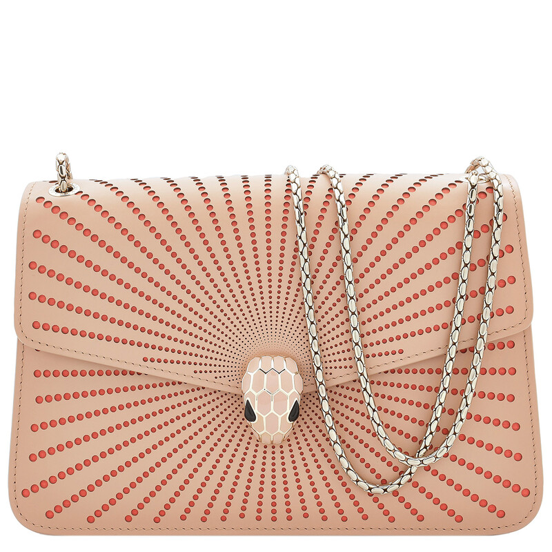 m*e様 BVLGARI ベージュ ハンドバッグ キャンバス Beige Calf leather Serpenti Forever Phone Case 294894 | Bvlgari