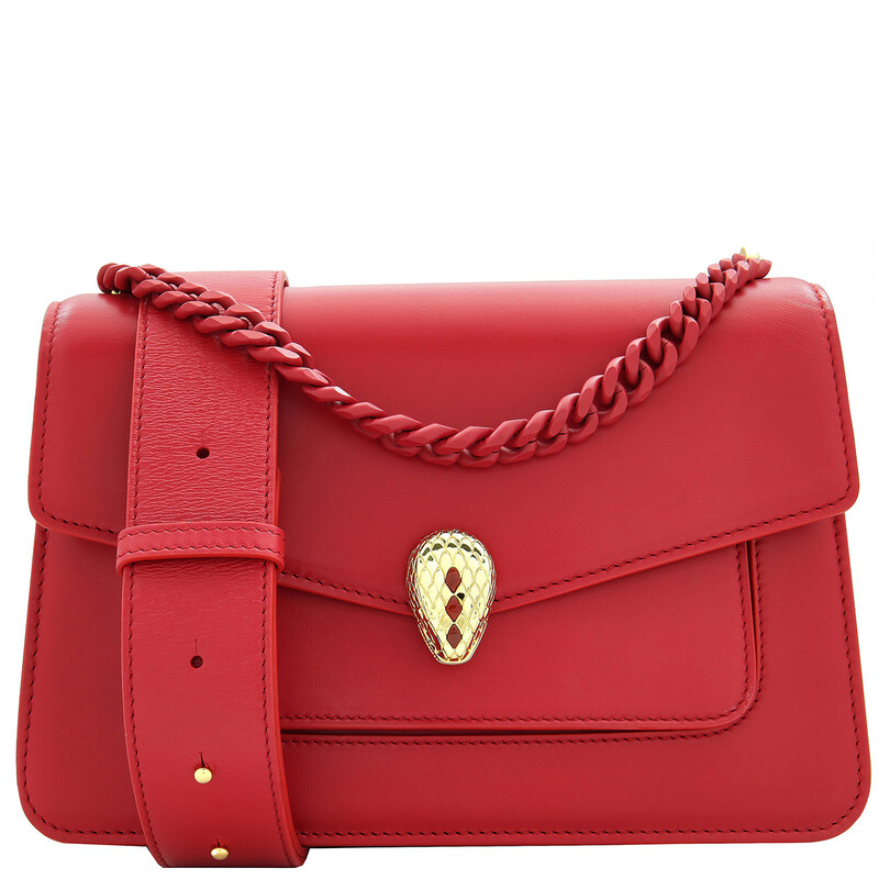 Bvlgari Serpenti Forever Red Ladies Crossbody 290766 - Handbags