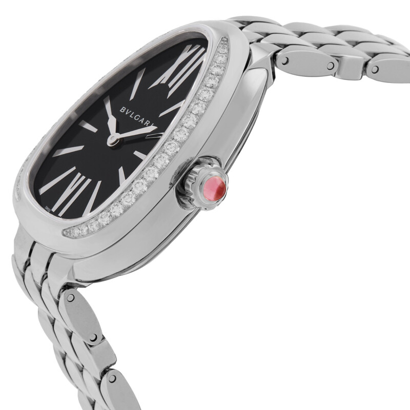 Bvlgari Serpenti Seduttori Quartz Diamond Black Dial Ladies Watch