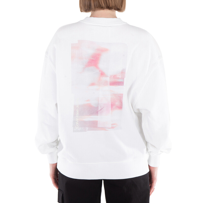 Calvin Klein Diffused Logo Crewneck Sweatshirt, Size Medium ...