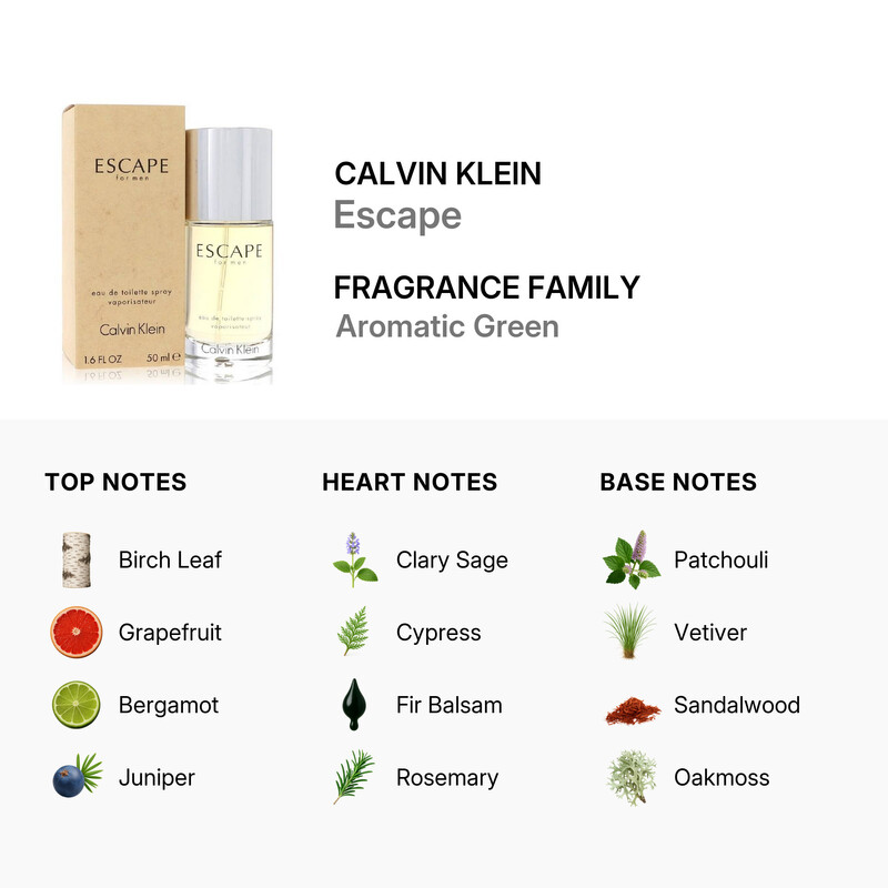 Calvin Klein Escape for Men 1.7 Oz. EDT Spray 088300100507