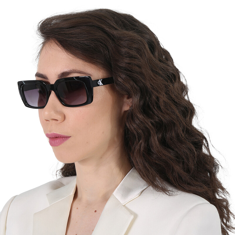 Calvin Klein Grey Gradient Rectangular Ladies Sunglasses  display picture 2