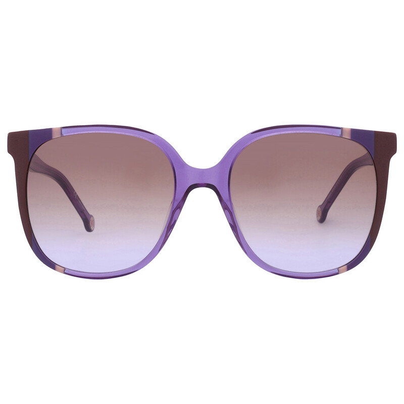 Carolina Herrera Brown Shaded Violet Square Ladies Sunglasses CH