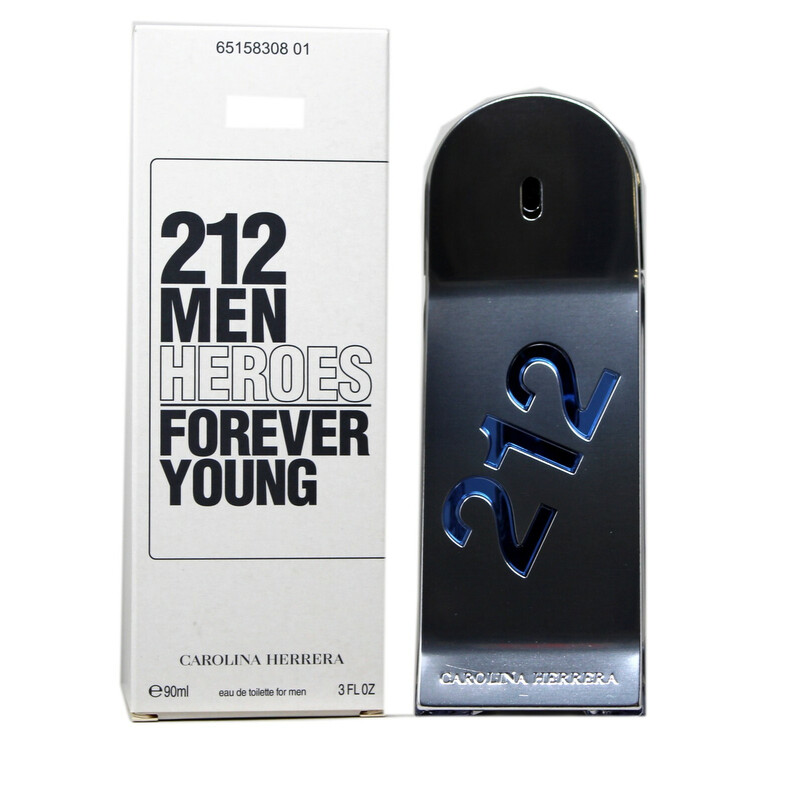 Carolina Herrera Men's 212 Heroes Forever Young EDT Spray 3 oz (Tester) Fragrances 8411061976296