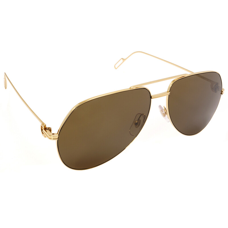 Cartier Style Aviator Sunglasses | Gold Frame Brown Gradient Lenses Cartier Aviator Sunglasses Gold Frame Light Brown Lens 59/14  main image 3