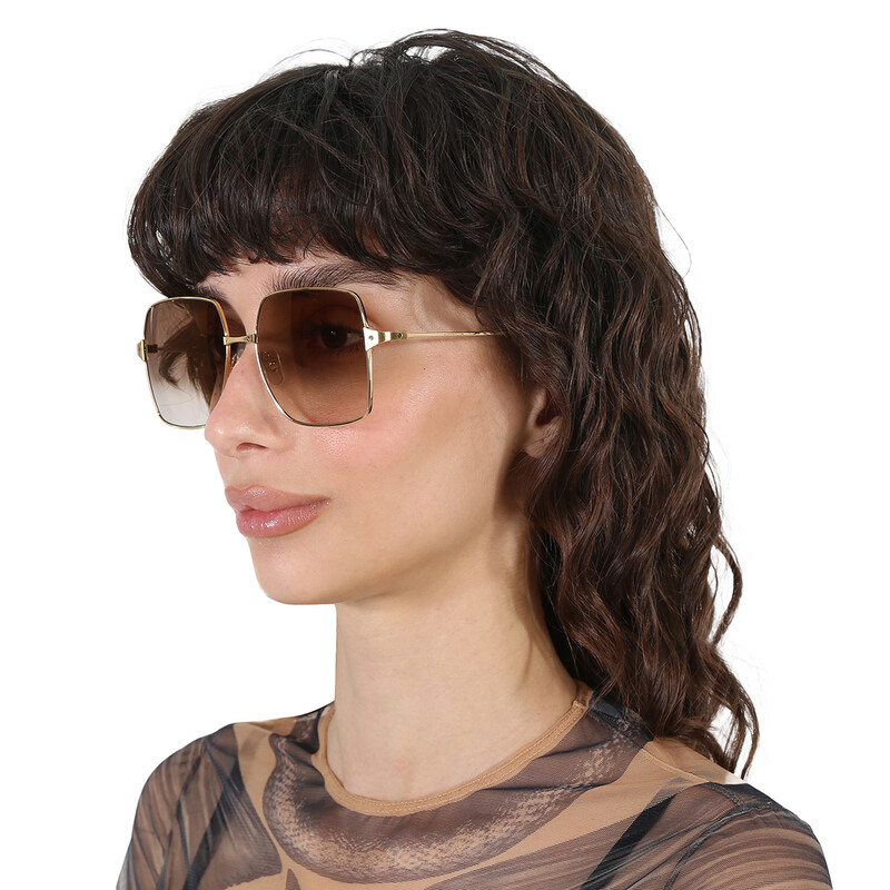 Cartier Santos de Cartier Brown Square Ladies Sunglasses  display picture 1