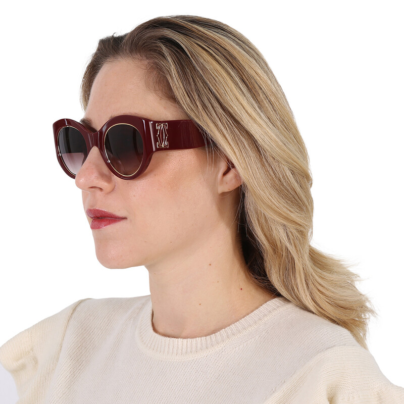 Cartier Women\'s Burgundy Pink Gradient Oversized Sunglasses CARTIER | Precious Women Sunglasses | Burgundy – 29 North  main image 4