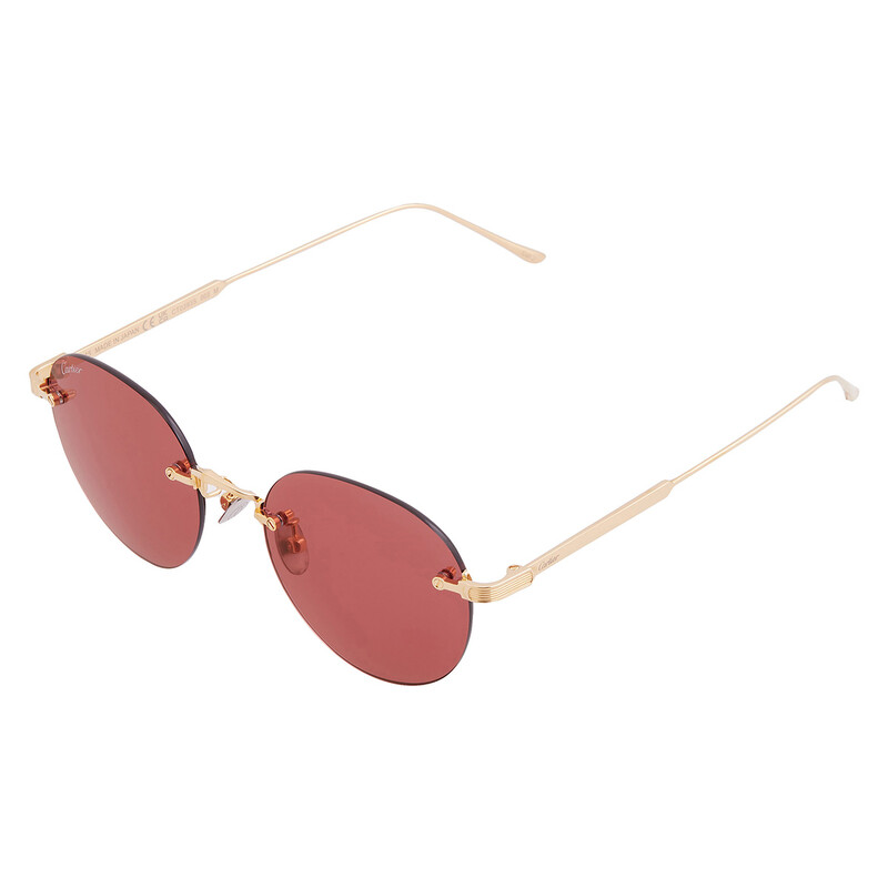 Cartier C de Cartier Red Round Men's Titanium Sunglasses CT0393S