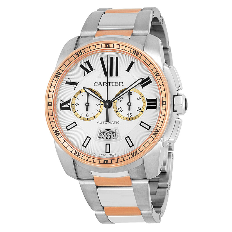 Cartier Calibre de Cartier Chronograph Automatic Silver Dial Men's