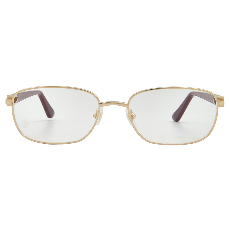 Cartier C Decor Demo Rectangular Ladies Eyeglasses CT0368O 006 56