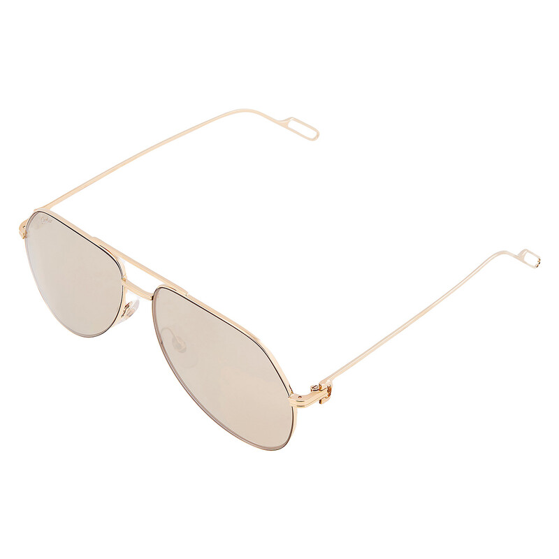 Cartier Gold Flash Mirror Pilot Unisex Sunglasses CT0110S 016 58