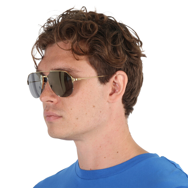 Cartier Santos de Cartier Gold Flash Pilot Men's Sunglasses