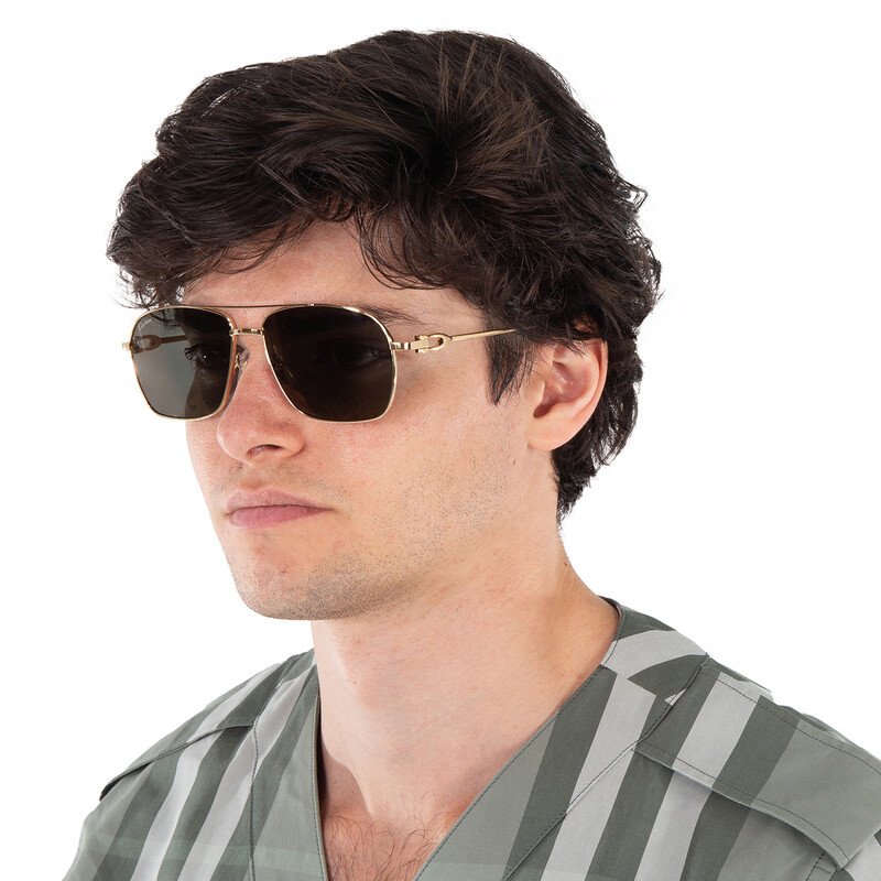 Cartier Grey Navigator Men's Sunglasses CT0306S 003 59
