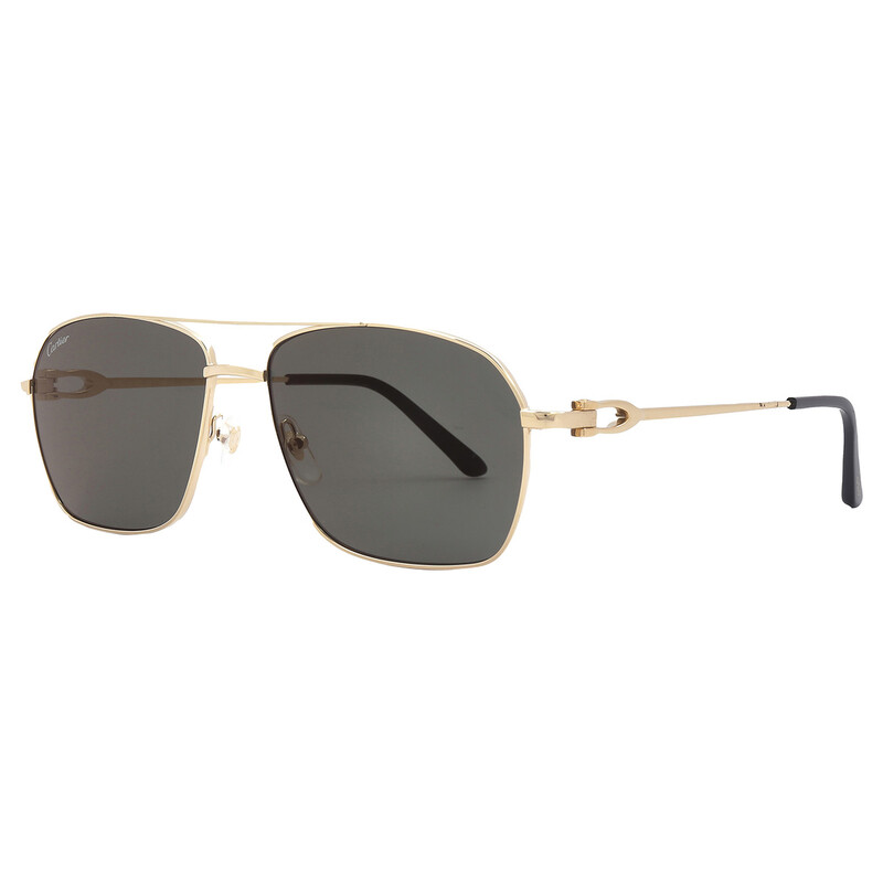 Cartier Grey Navigator Men's Sunglasses CT0306S 003 59