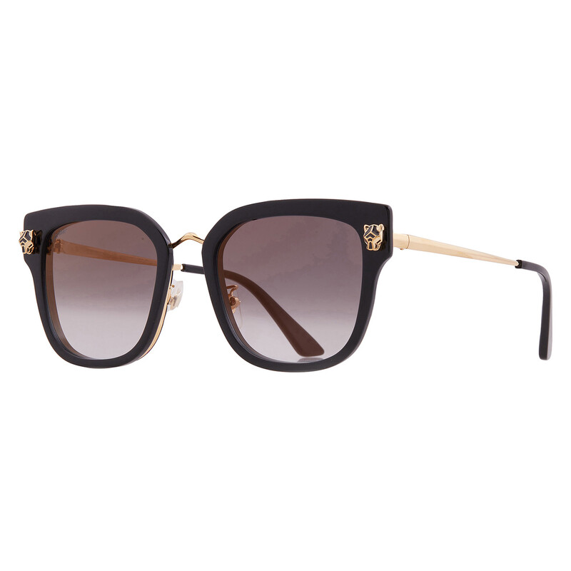 Cartier CT0509SA-001 Sunglasses Black Acetate Square Cartier Panthere de Cartier Grey Multi Treatment Square  main image 3