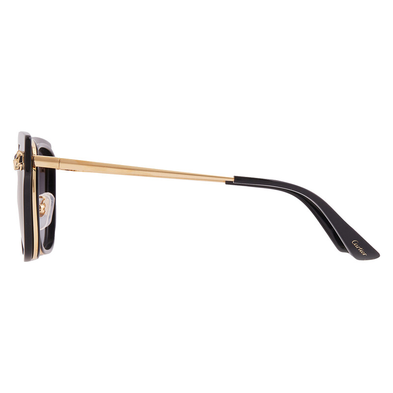 Cartier CT0509SA-001 Sunglasses Black Acetate Square Cartier Panthere de Cartier Grey Multi Treatment Square  main image 2
