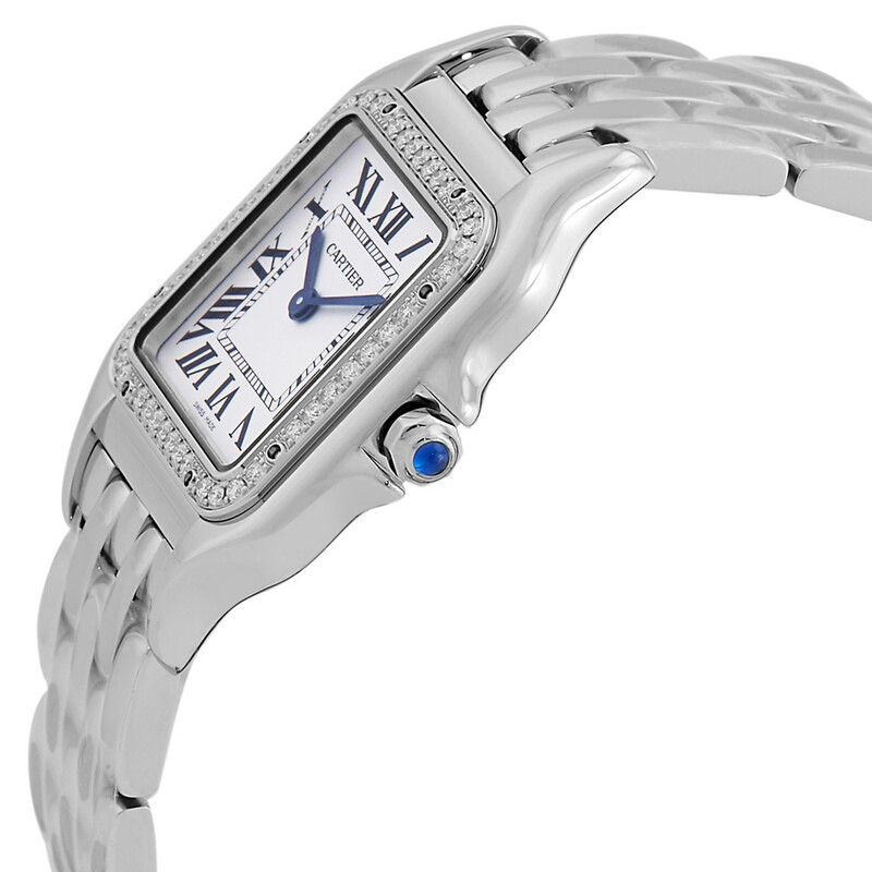 Panthere Classic Silver Watch with Crystal Accents Watches With Roman Numerals, Elegant Ladies... From  main image 4