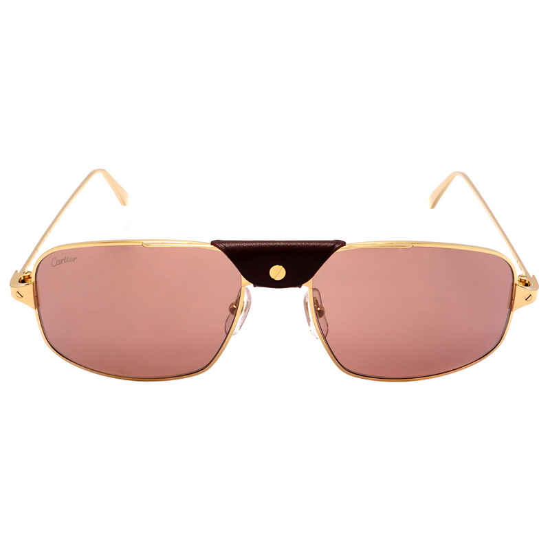 Cartier Santos De Cartier Red Navigator Men's Sunglasses CT0193S