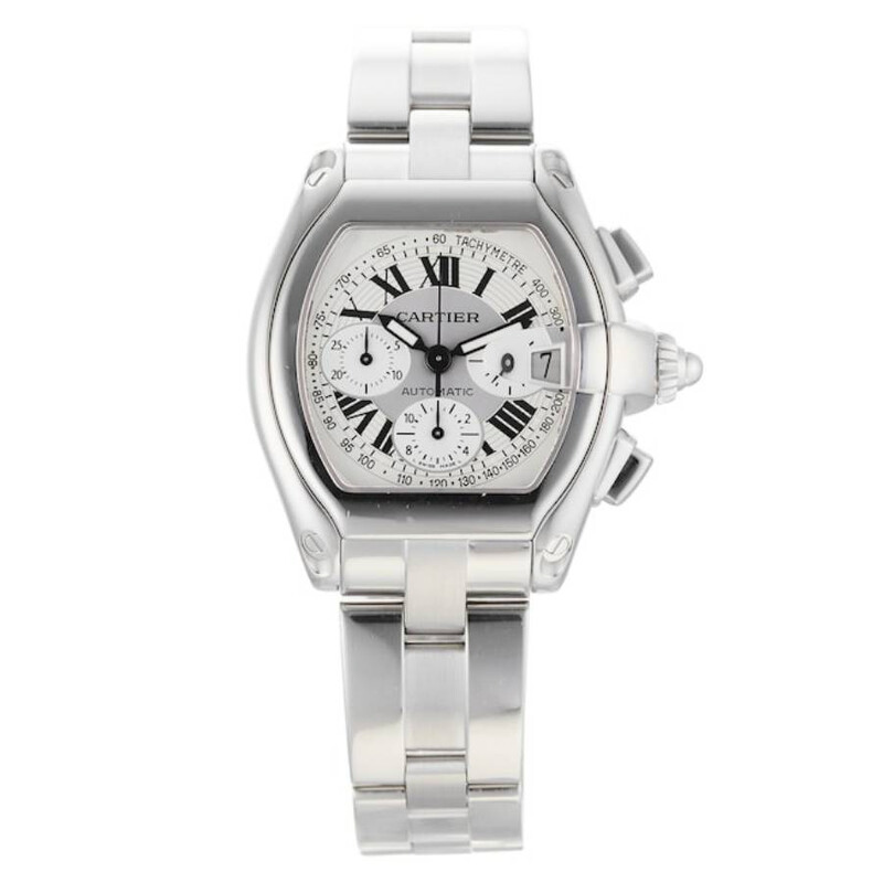 Cartier Roadster Chronograph Automatic Silver Dial Men's Watch