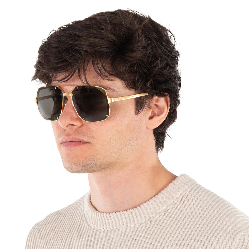 Cartier Santos de Cartier Grey Navigator Men's Sunglasses CT0194S