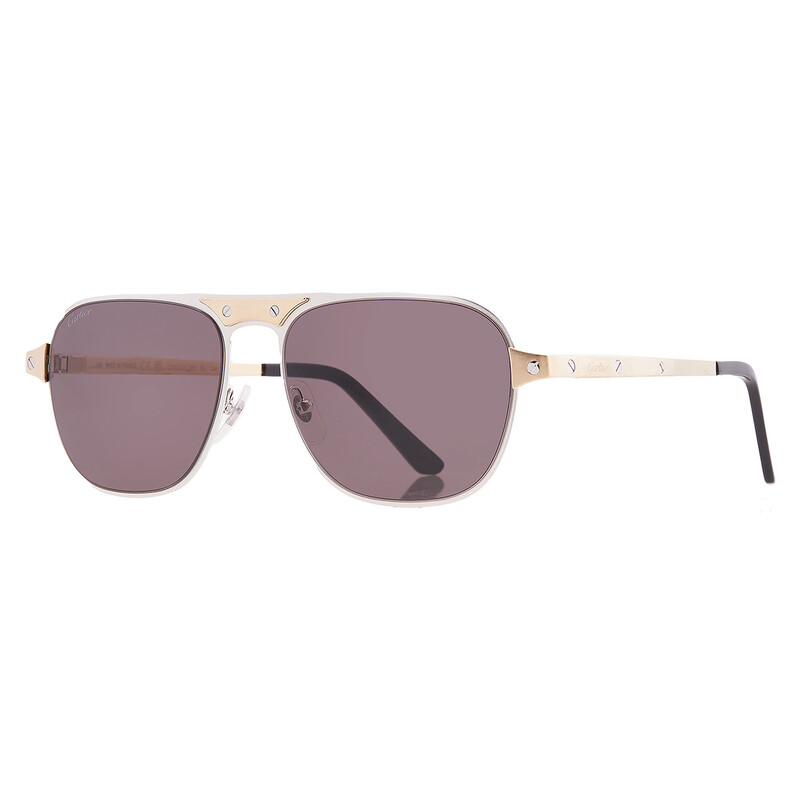 Cartier CT0532S-001 Sunglasses Silver Gold Grey Metal Cartier CT0532S 001 Sunglasses - US main image 3