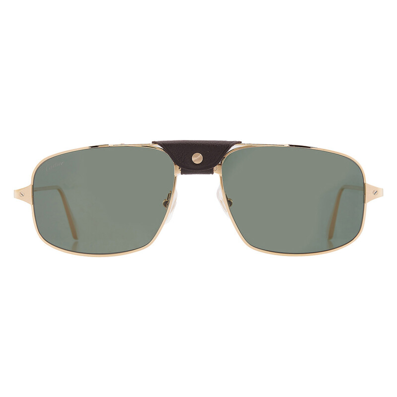 Cartier Santos de Cartier Polarized Green Rectangular Men's