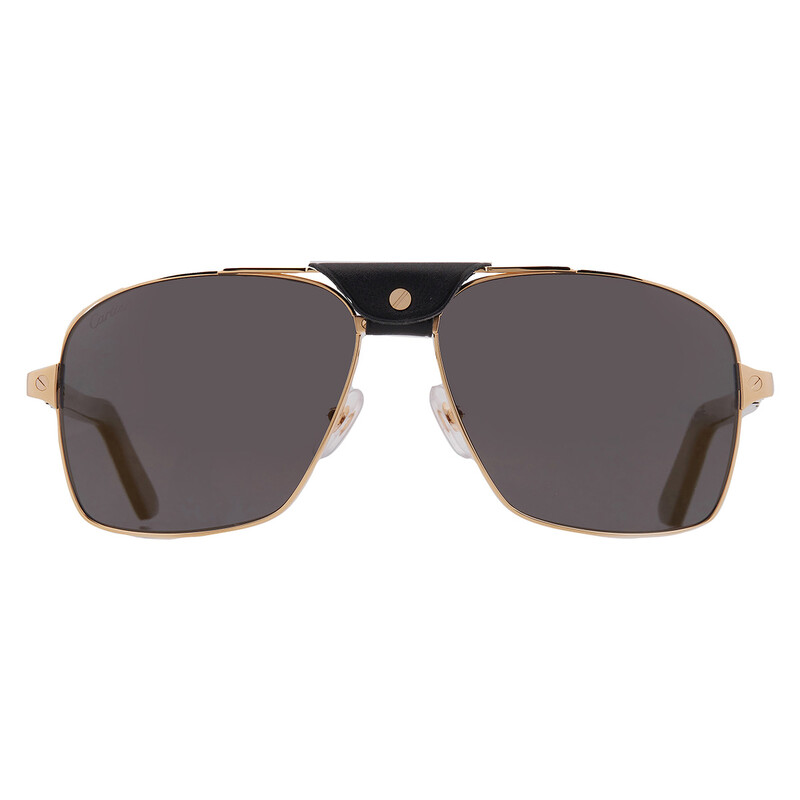 Cartier Santos de Cartier Polarized Grey Gold Mirror Flash