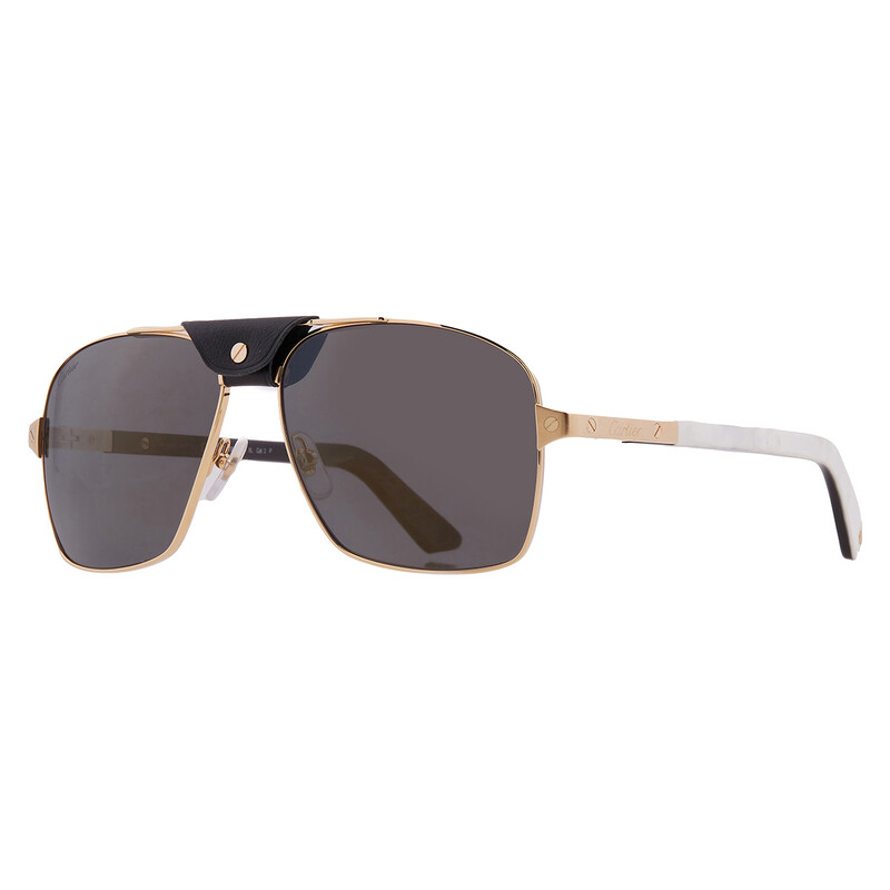Cartier Santos de Cartier Polarized Grey Gold Mirror Flash