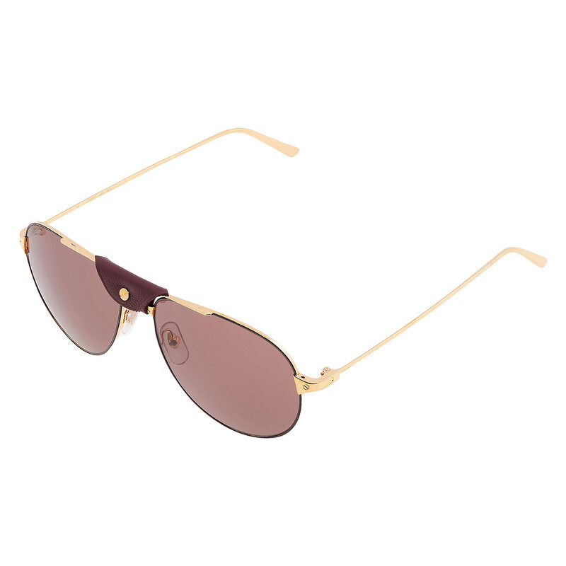 Cartier Santos de Cartier Red Pilot Men's Sunglasses CT0038S 002