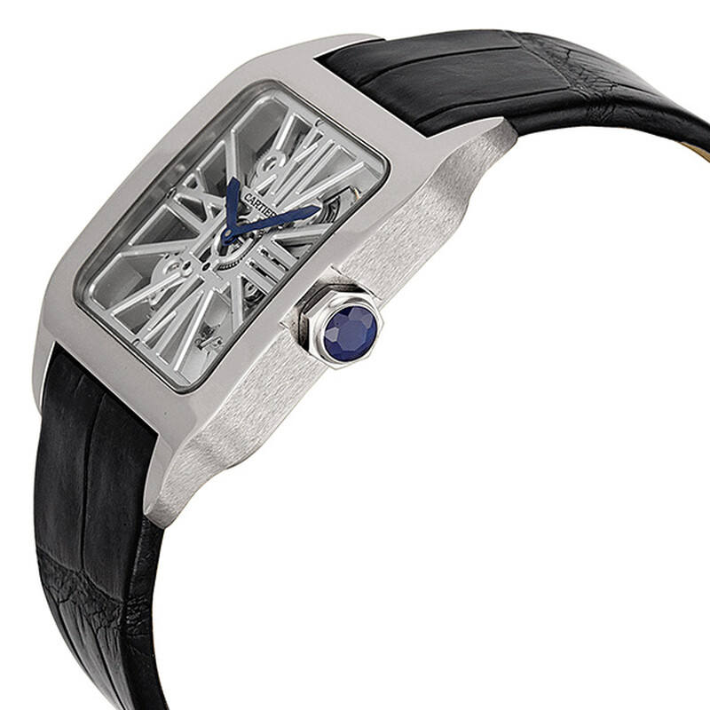 Cartier Santos-Dumont Skeleton Dial 18 kt White Gold Men's Watch
