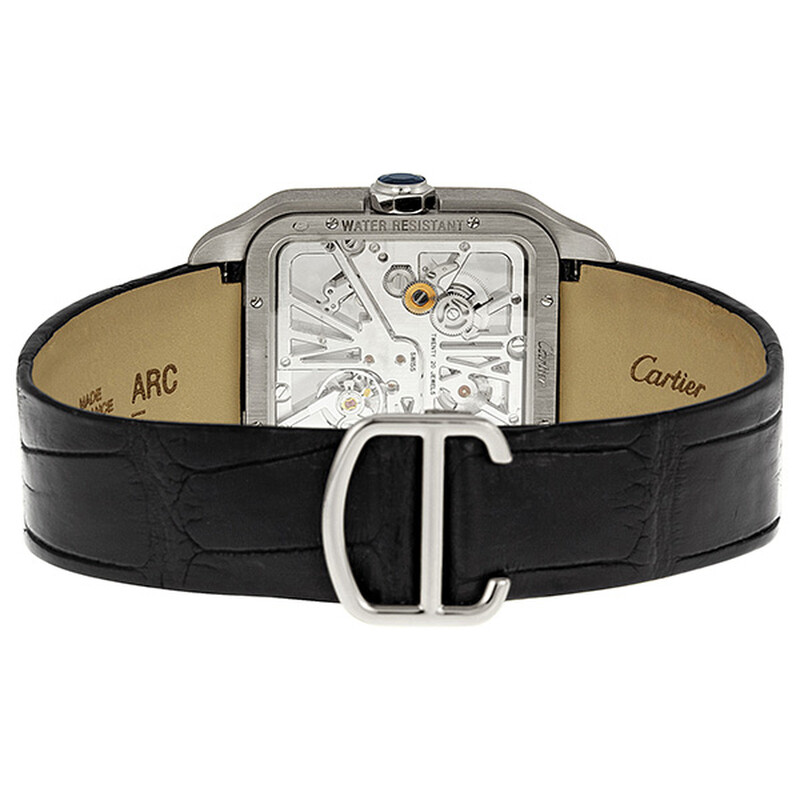 Cartier Santos-Dumont Skeleton Dial 18 kt White Gold Men's Watch