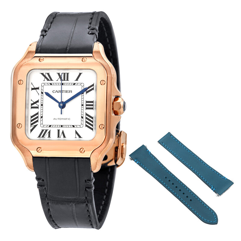 Cartier Ladies Automatic Dial Opaline Silvered Model Medium Santos Cartier レディースウォッチ Santos 時計