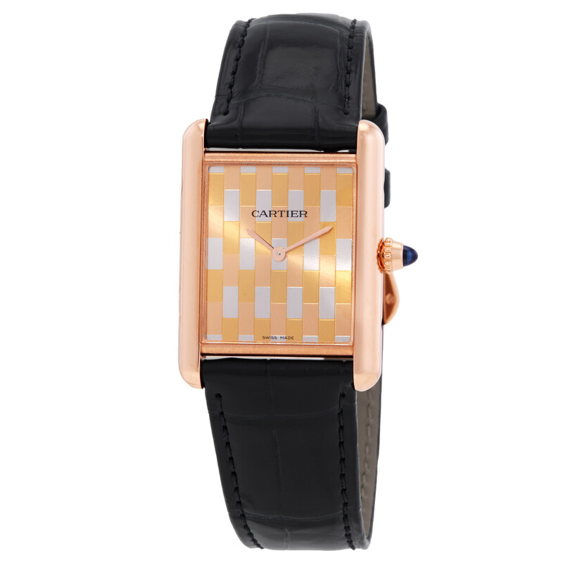 Cartier Tank Louis Cartier Hand Wind Gold Dial Men's Watch