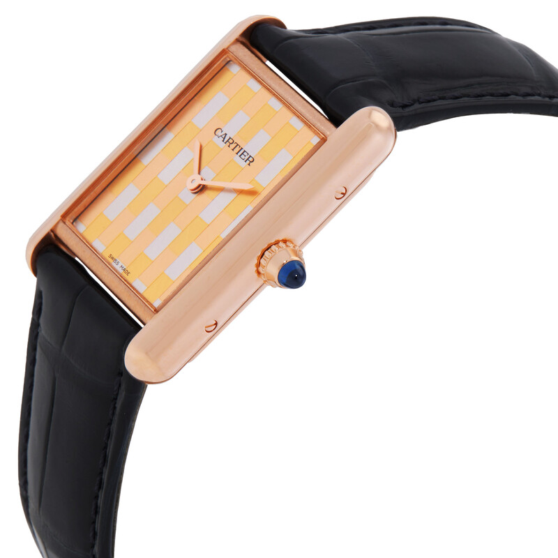 Cartier Tank Louis Cartier Hand Wind Gold Dial Men's Watch