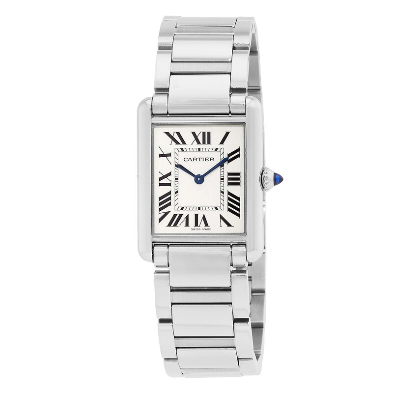 Cartier Watch Tank Mast LM Rectangular Silver Dial SS Quartz Analog Cartier Watch Tank Must LM WSTA0052 Silver Dial Stainless  main image 2