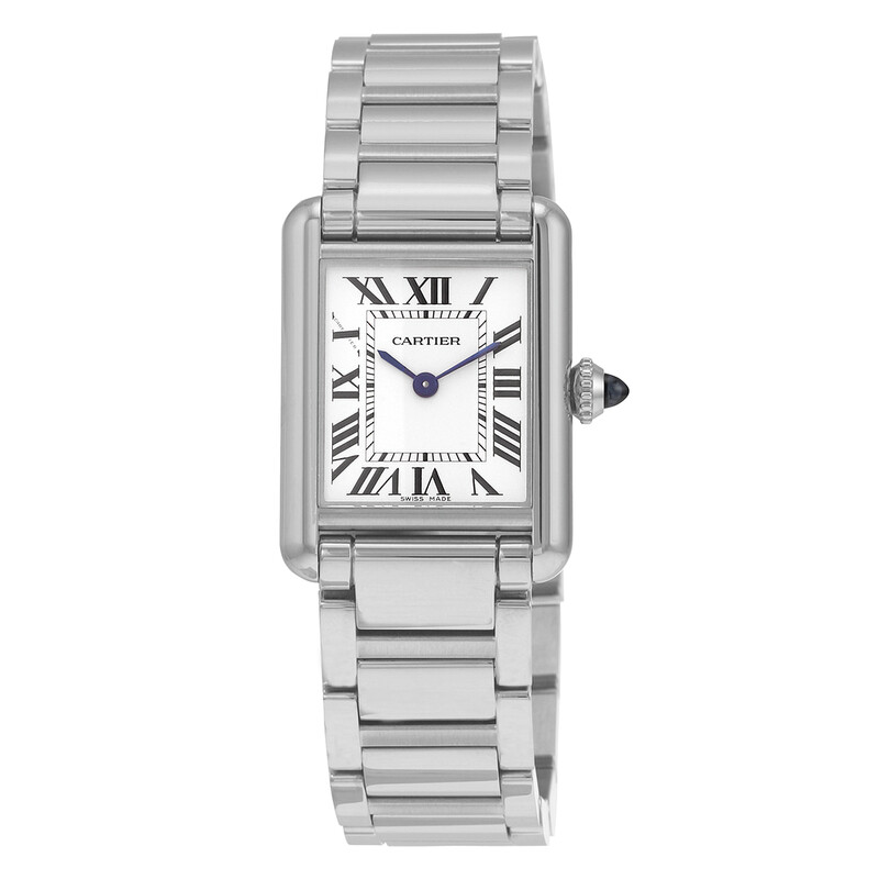 専用Cartier ステンレススチール Cartier Tank Quartz Silver Dial Ladies Watch WSTA0051 - Watches