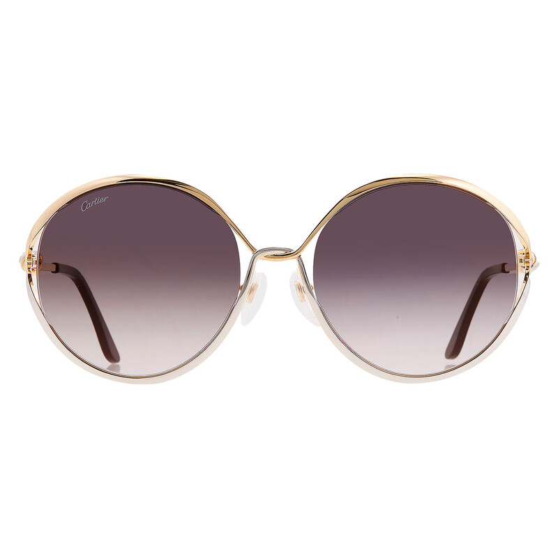 Cartier Trinity Grey Round Ladies Sunglasses CT0226S 001 59