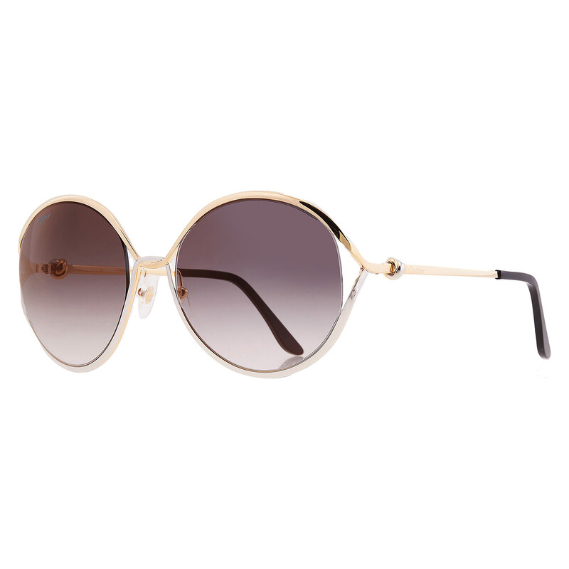 Cartier Trinity Grey Round Ladies Sunglasses CT0226S 001 59
