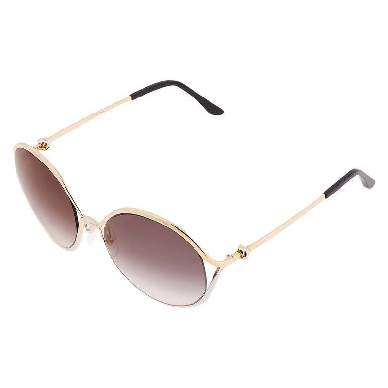 Cartier Trinity Grey Round Ladies Sunglasses CT0226S 001 59