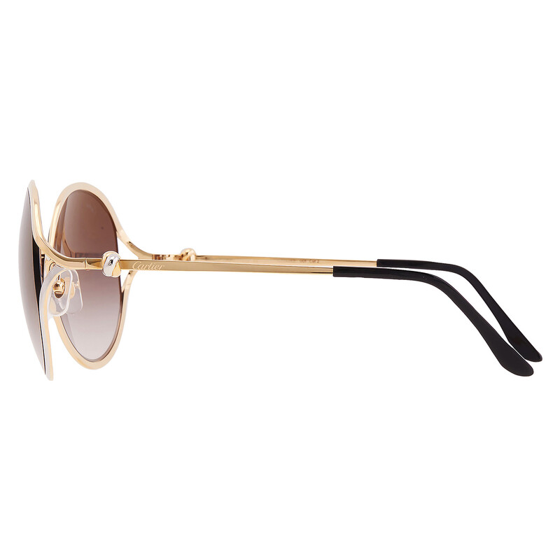 Cartier Trinity Grey Round Ladies Sunglasses CT0226S 001 59