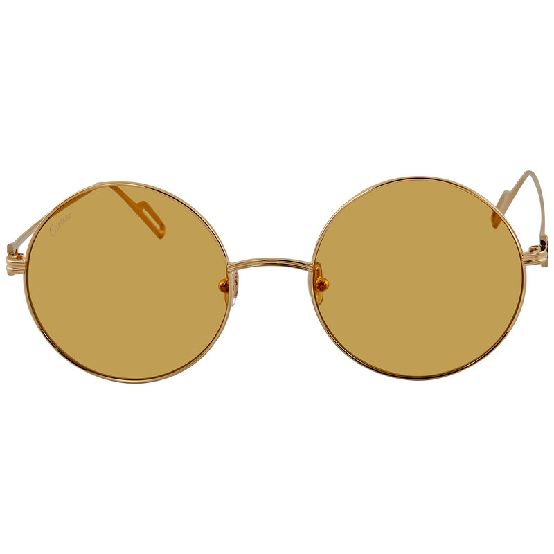 Cartier Yellow Round Ladies Sunglasses CT0156S 004 56  display picture 3