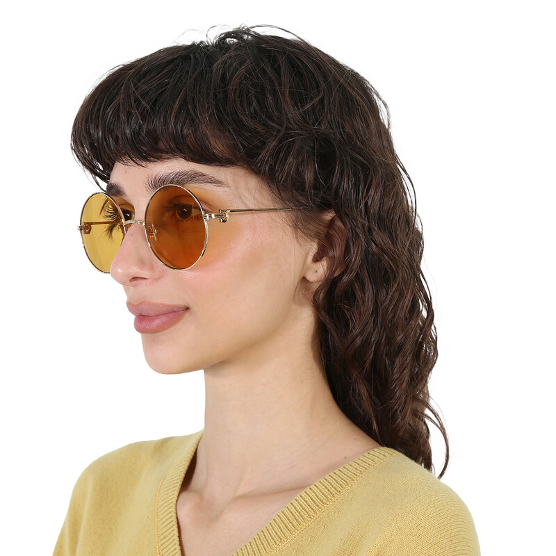 Cartier Yellow Round Ladies Sunglasses CT0156S 004 56  display picture 1