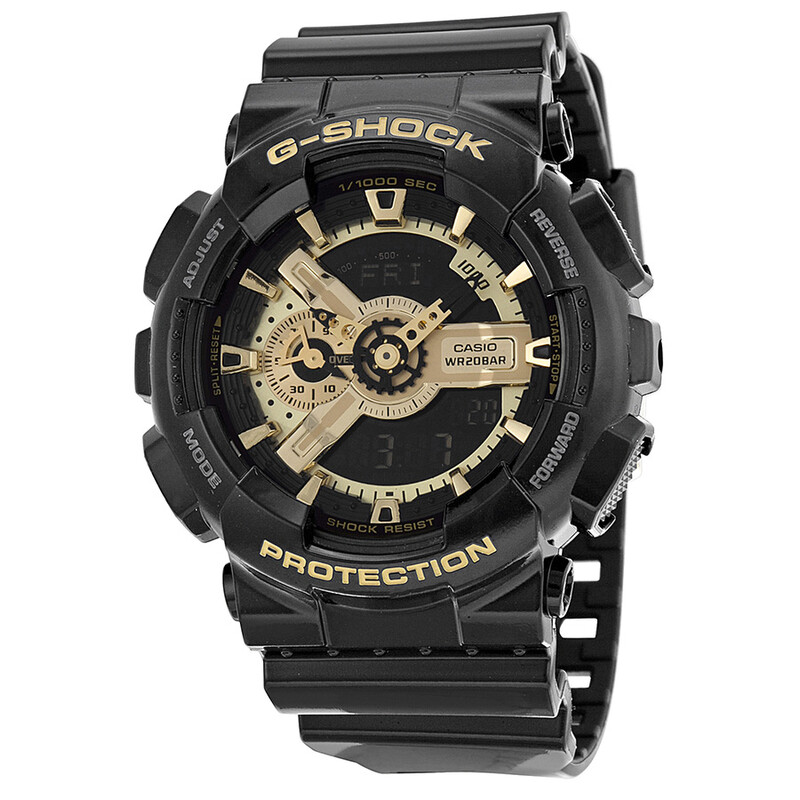 Casio G Shock Analog-Digital Dial Black and Gold Resin Men's Watch