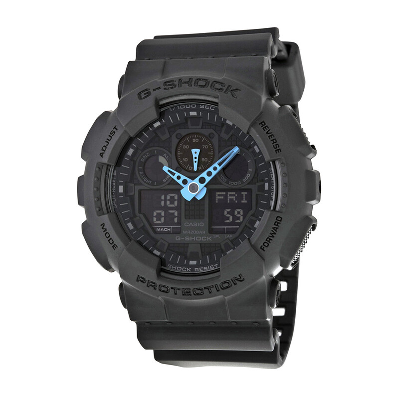 Casio G Shock Grey Digital Dial Resin Men's Watch GA100C-8ACR